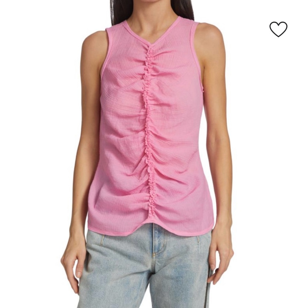 3.1 Phillip Lim Pink Ruched Tank Top
